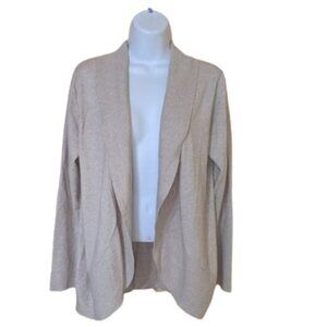 -Beige Open Front Cardigan Size Large